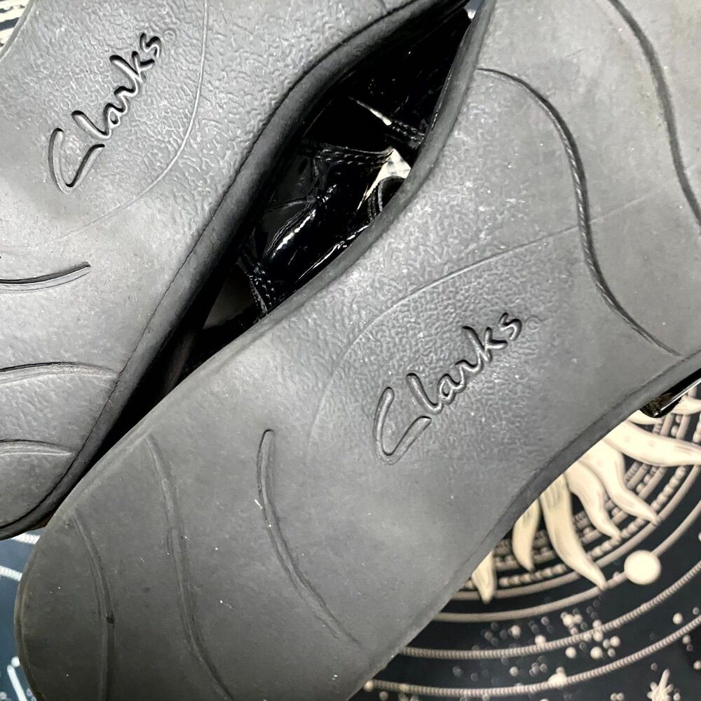 Clarks Leisa Melinda Slingback Strappy Sandal Women's 8.5 Black Croc Leather - Picture 5 of 9